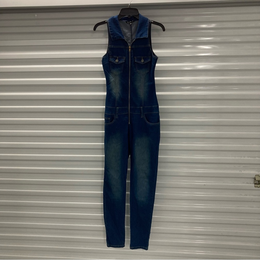 Denim Sleeveless Jumpsuit